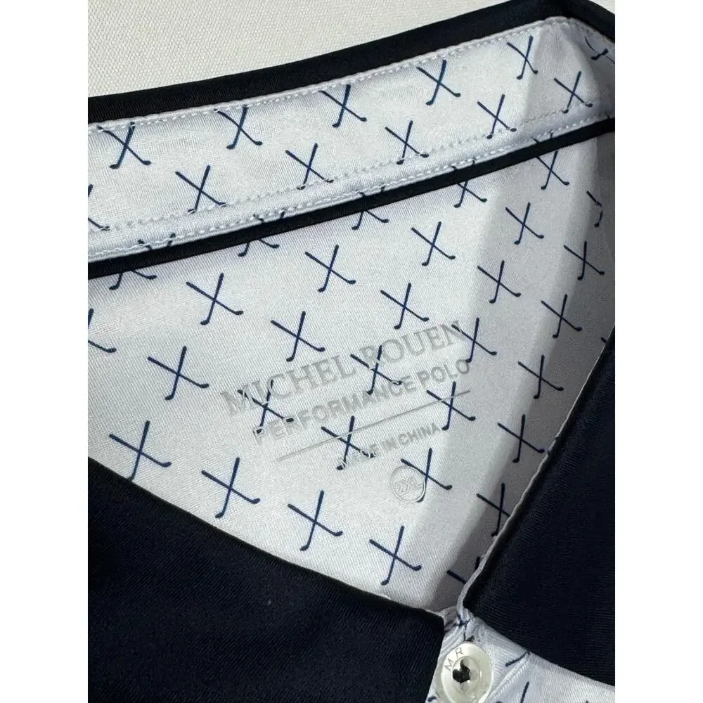 Michel Rouen Performance Polo Size 2Xl White Golf Club Print